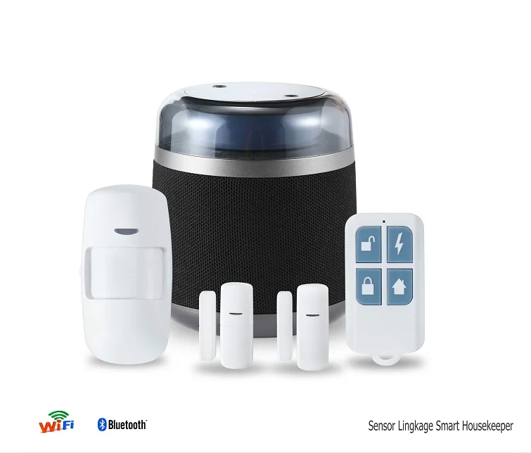 Multi functions Bluetooth Loudspeaker & Mobile APP controlled wireless WiFi alarm system for home - ANKUX.COM