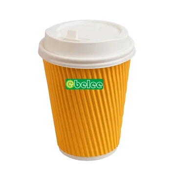 ribbed paper coffee cups