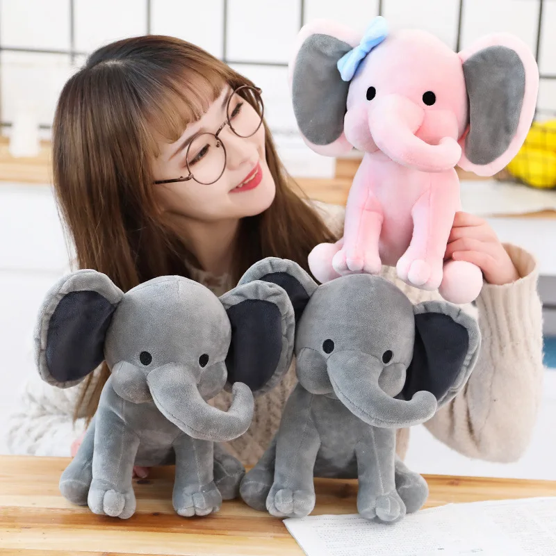
Cheap Soft Pink Gray Elephant Doll Stuffed Flapping Big Ear Baby Sleeping Plush Elephant Pillow Toy 