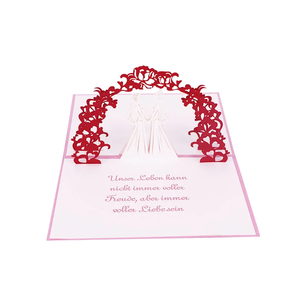 2020 custom craft paper 3d pop up laser cut invitation card design for wedding