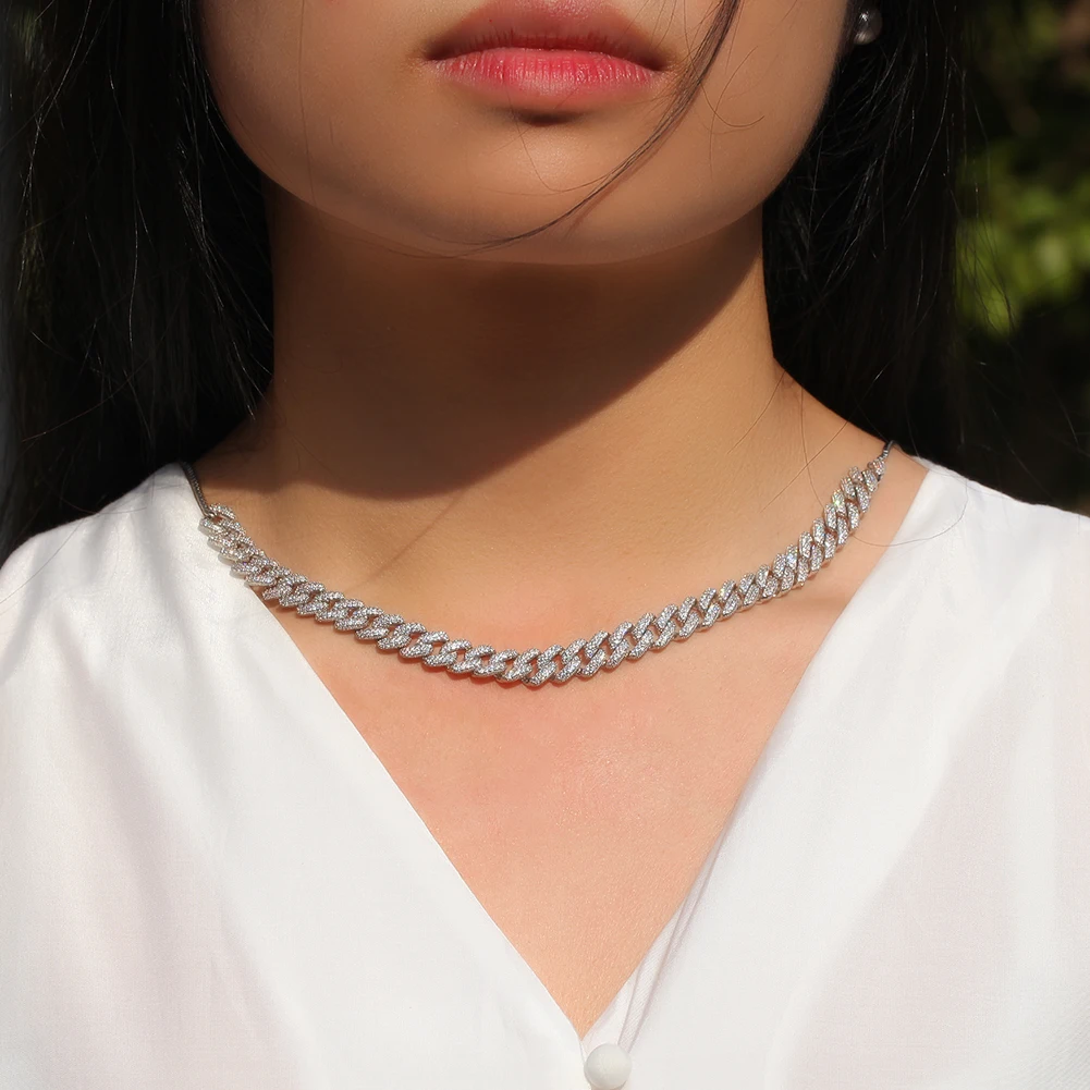 product-New Adjustable Clavicle Chain Woman, Zircon Cuban Box Chain Exquisite Pull Adjustable Neckla-1