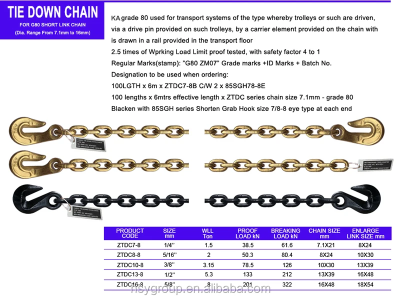 G100 Load Chain Black Alloy Steel Iron Link Chain Heavy Duty Galvanized ...