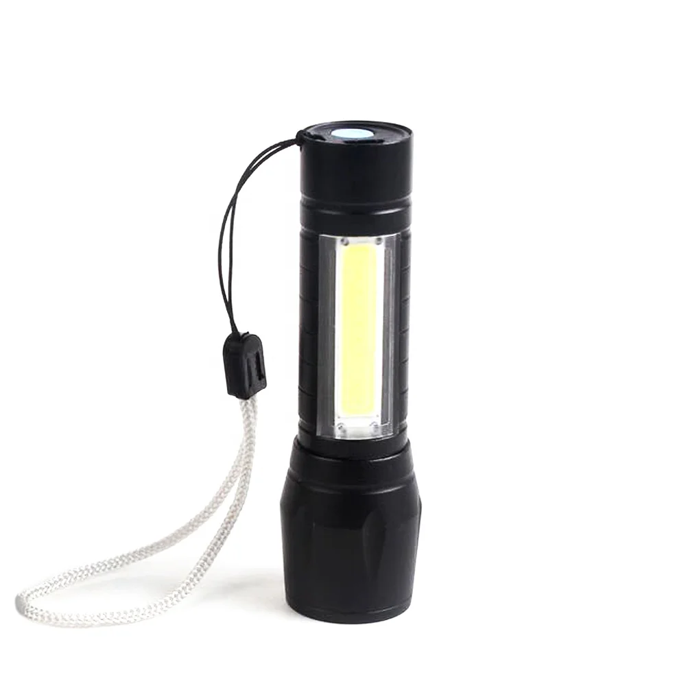 New Style Mini High Power 3W Q5 Aluminum Alloy Powerful Rechargeable Led USB Flashlight Torch Light with side cob light