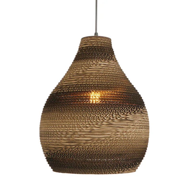 Japanese Style Chandelier Modern Cardboard Paper Pendant Light For