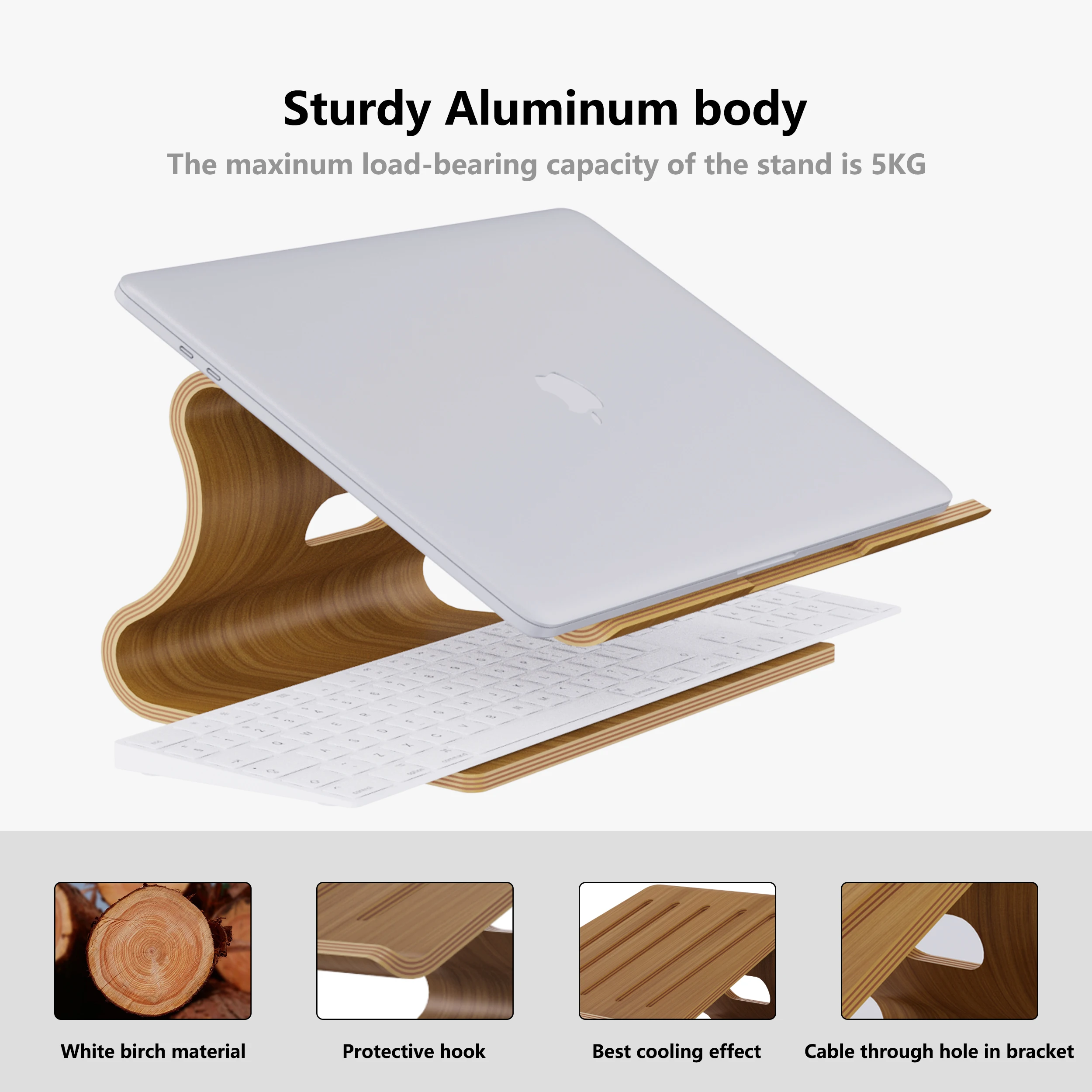 Samdi 2023 Wooden Ergonomic Laptop Stand Laptop Table Stand Buy