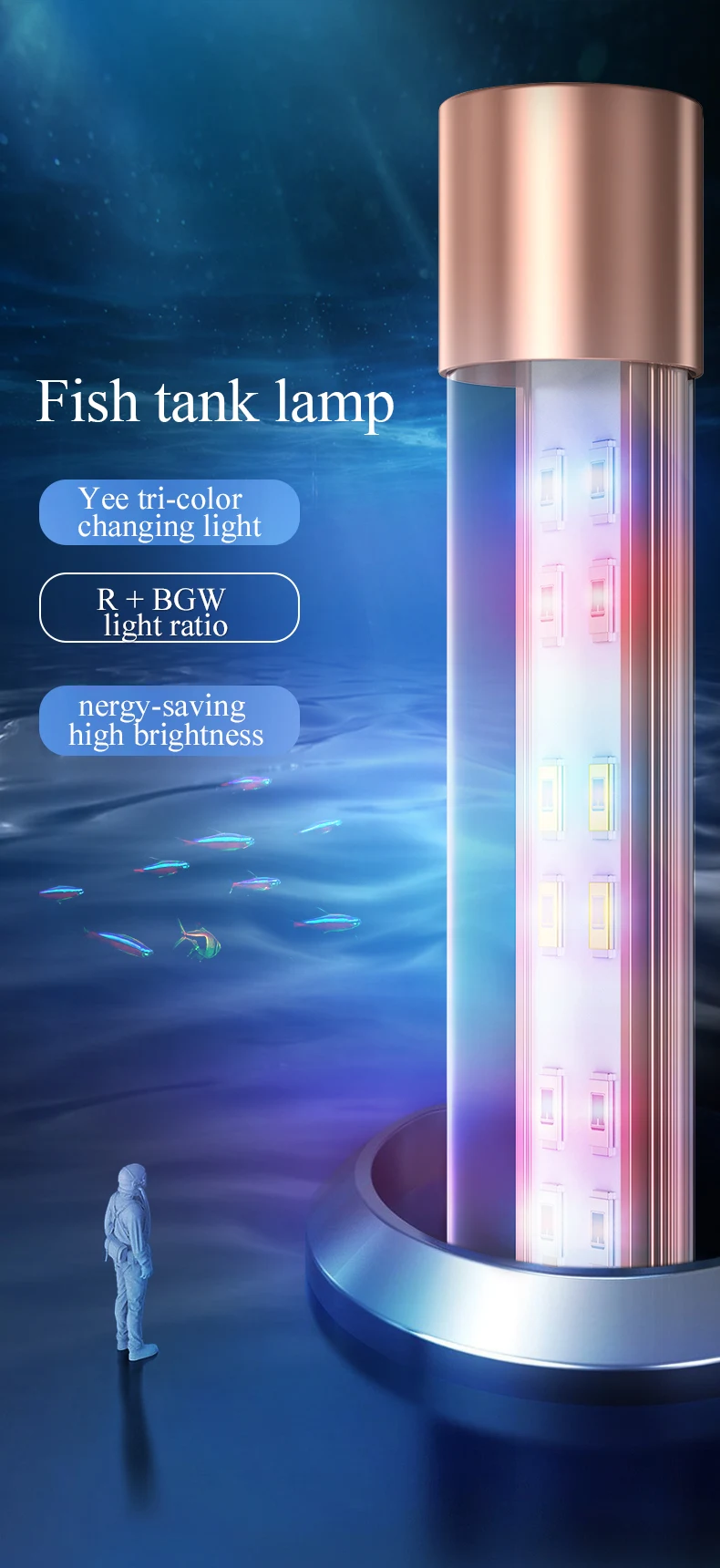 Yee Aquarium Fish Tank Arowana Fish 12w15w18w21w Ornamental Fish