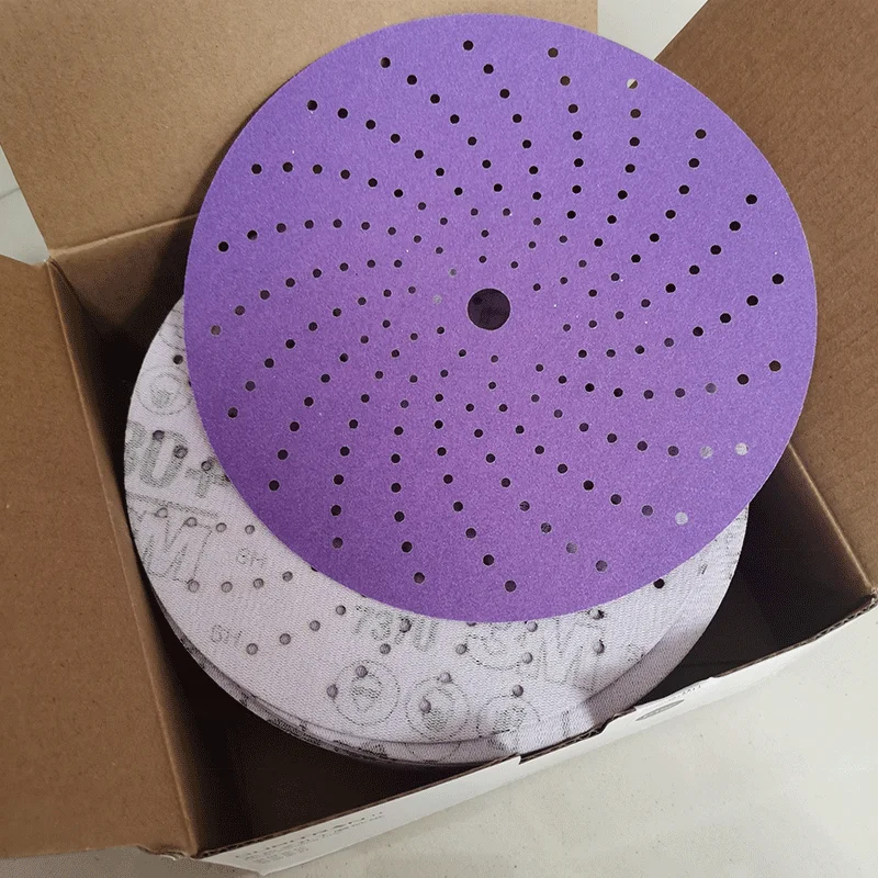 3m 6inch 150mm Purple Cyclone Sandpaper Porous Dry Grinding Round