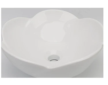 No faucet hole top grade flower decor oval noble wc ceramic face basin