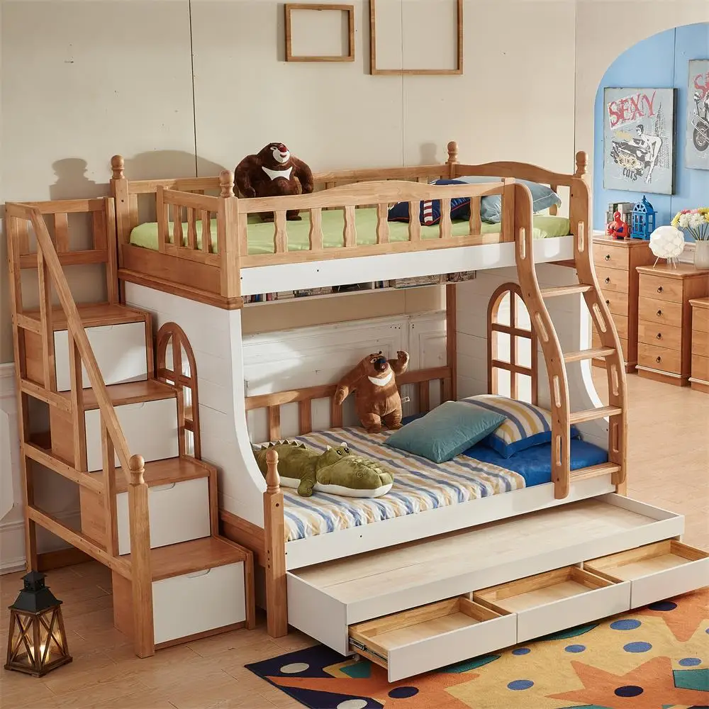 Design Bunk Bed For Kids Solid Wood Kid Bed Furniture Children