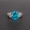 Mengmingna us size 5-12 artificial Aquamarine rings for ladies 925 italian silver zirconia ring multi color finger jewelry
