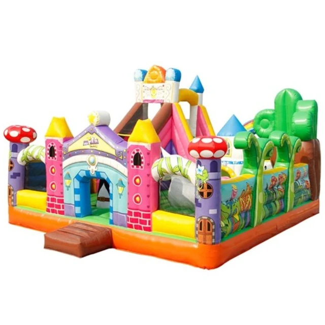 
commercial Inflatable Bounce Castle With Slide combo game Durable Sewn With Extra Thick Material for sale 