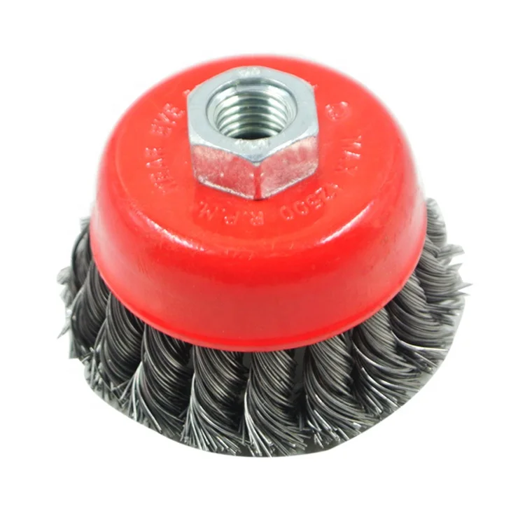Satc Twisted Wire Bowl Brush Industrial Brush Bristle Carbon Steel 80pcs 3 Inch 75mm With M14