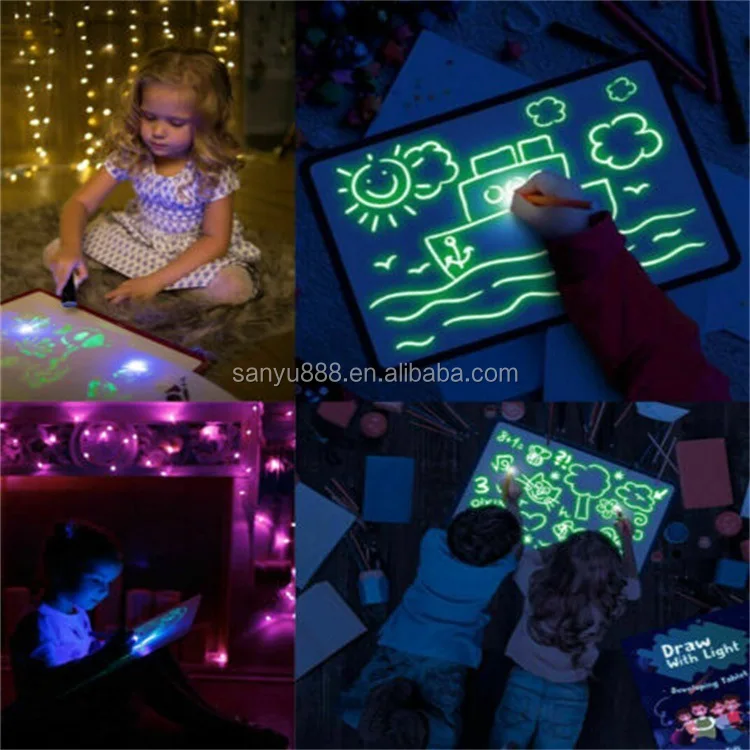 1pc A4 A3 Magic Luminous Drawing Board Graffiti Tablet Draw In