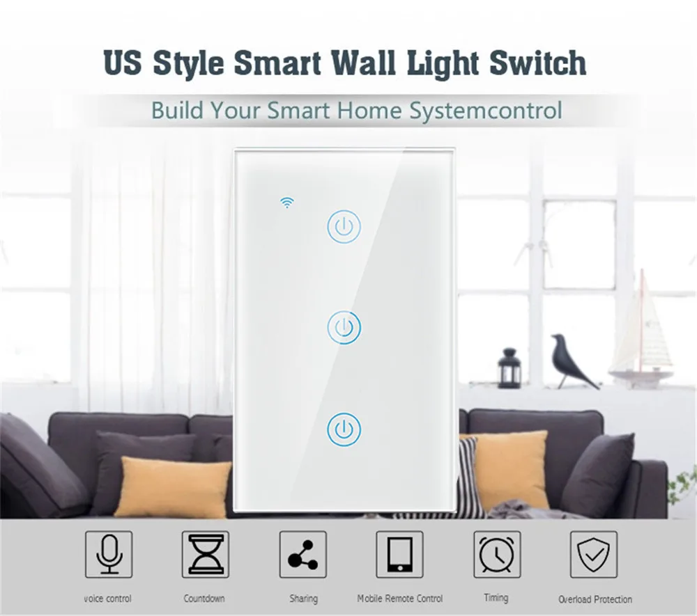 US Standard 3GANG Switch/Smart Wireless Light Switch ZIGBEE Touch Switch - ANKUX.COM