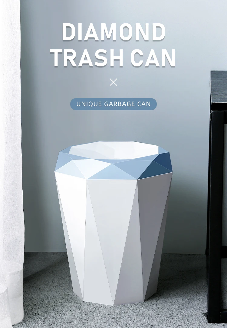 Details about   Irregular Geometric Shape Trash Can Creative Small Household Waste Bin Plastic 