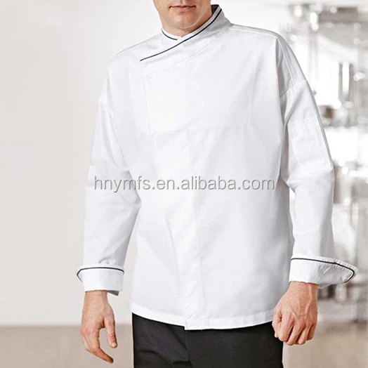 
chef uniform factory supplier hot sale white knot button long sleeve designer chef uniform 
