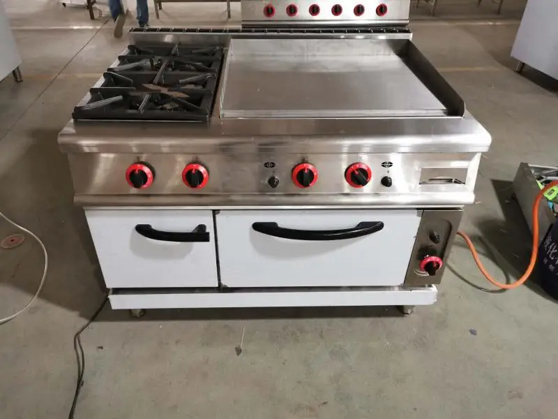 Restaurant Equipment Commercial Gas Griddle & Gas Stove Range With Oven