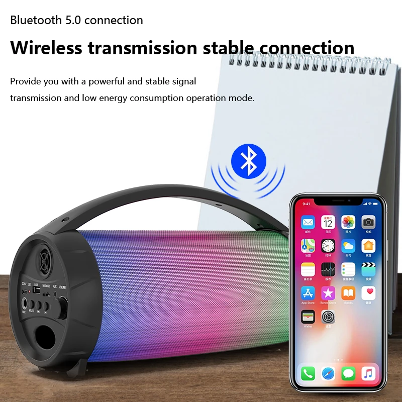 Wireless Bluetooth Speaker Outdoor Portable Bazooka Speakers LED Light Audio Party Player Subwoofer Boombox Bocinas Bluetooth - ANKUX Tech Co., Ltd