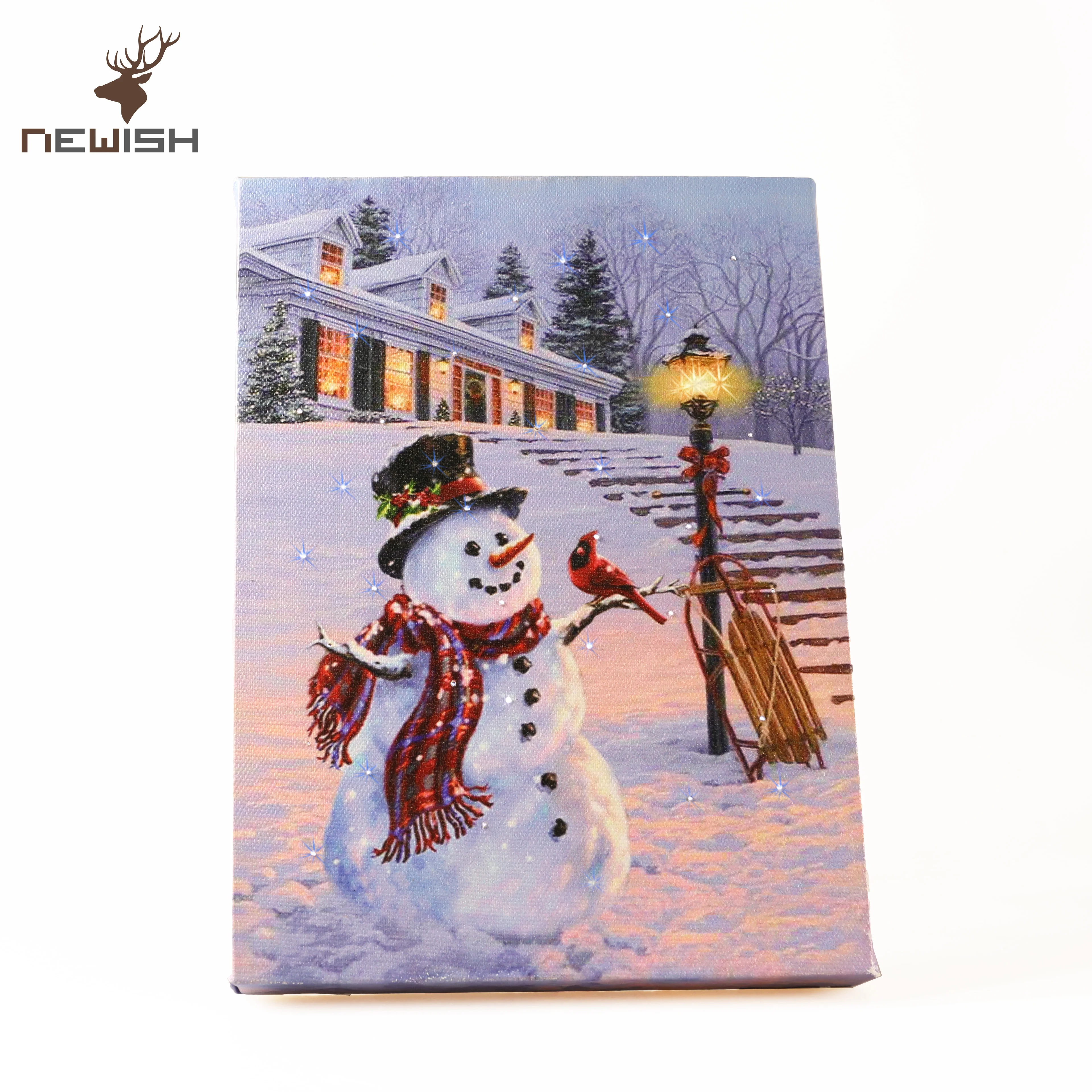 Newish high quality wall hanging picture with led lights led canvas art painting light christmas wall decoration painting light