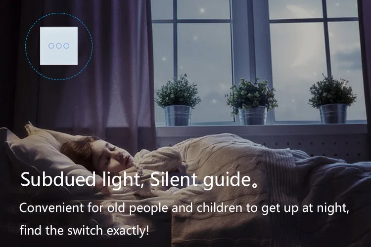 Alexa Google Compatible EU UK Standard Tuya Touch Light Switch Wifi Smart Switch 1/2/3 Gang On/ Off Touch Wall Switch