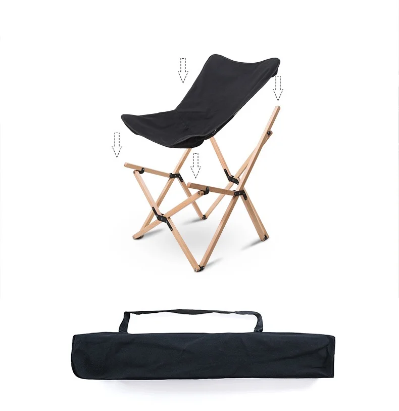 Outdoor Furniture Camping Folding Wood Frame Butterfly Shape Wooden
