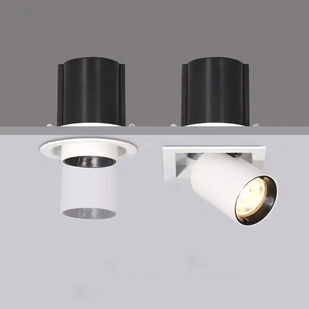 Round LED Stretch Downlight Embedded Adjustable Telescopic Light Commercial Home Project Applicable Ceiling Spotlight