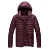 Men Hooded UltraLight White Duck Down Jacket Warm Jacket Line Portable Package Men Pack Jacket