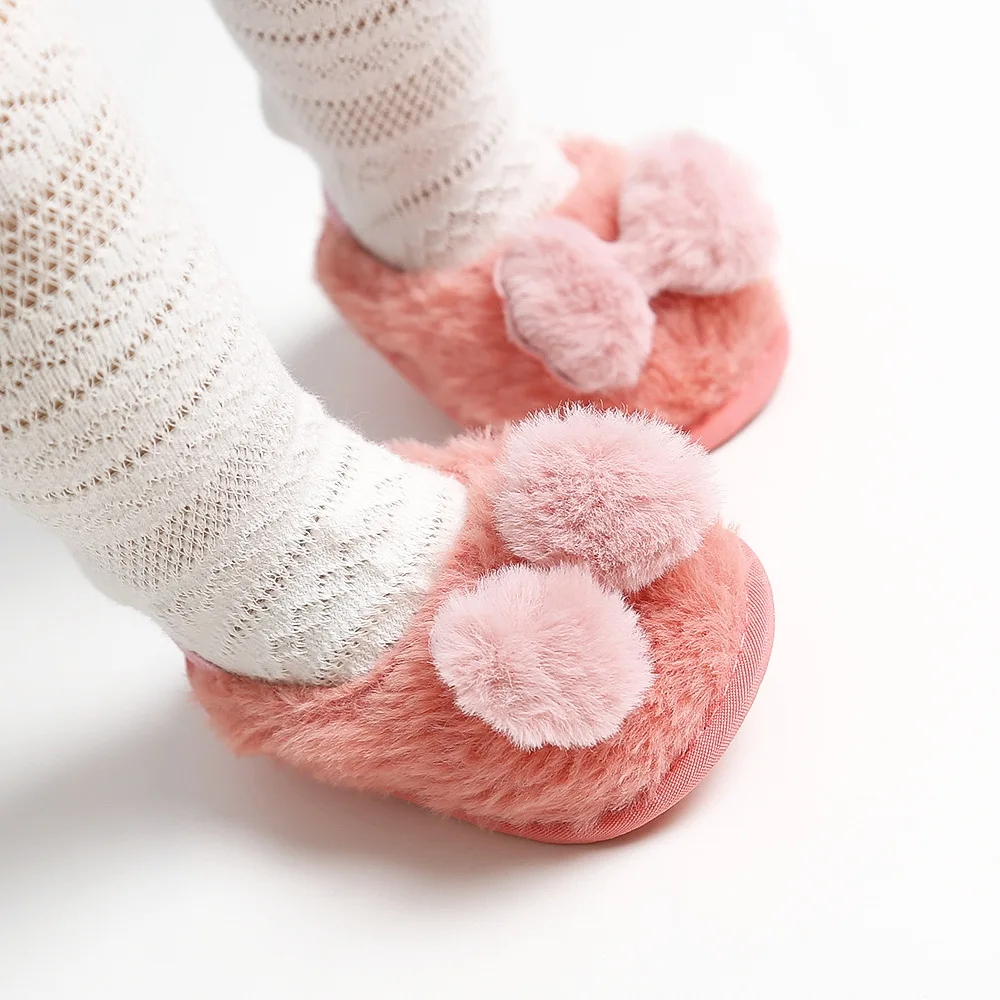 Hot Selling Cute Plush Design Indoor Baby Slipper for Girls manufacture