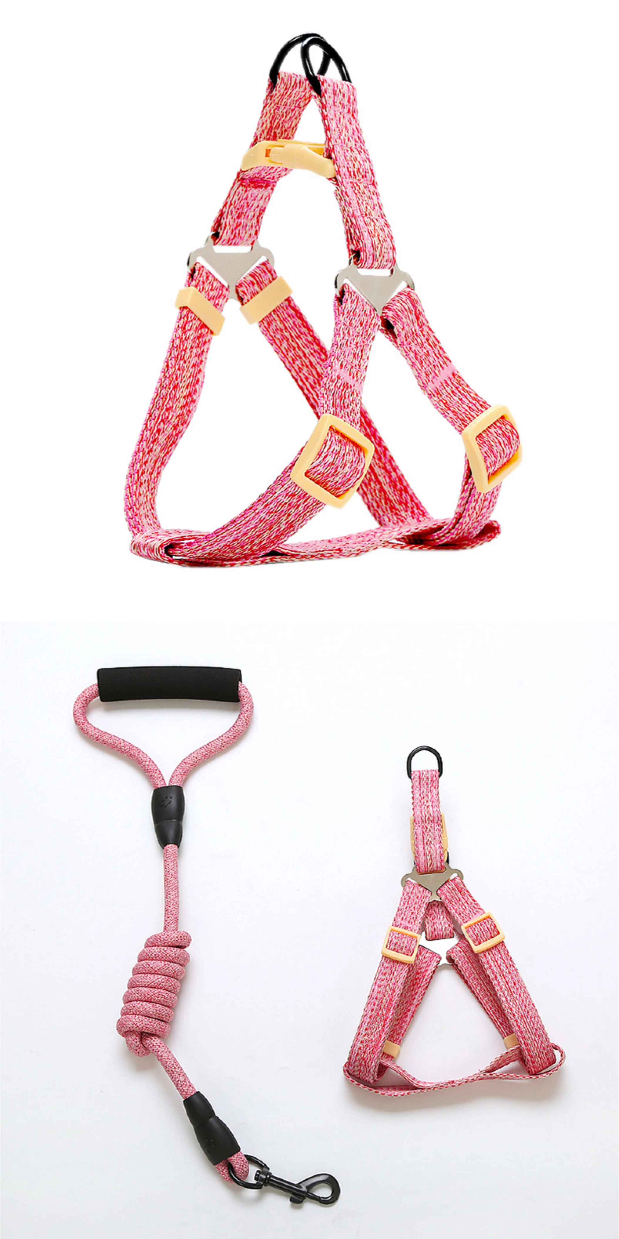 High Quality Dog Harness And Rope Leash Braided Linencotton Rope Leash