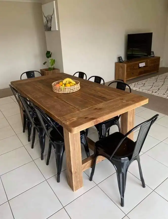 Industrial Recycled Solid Wood Furniture Modern Live Edge Slab Solid