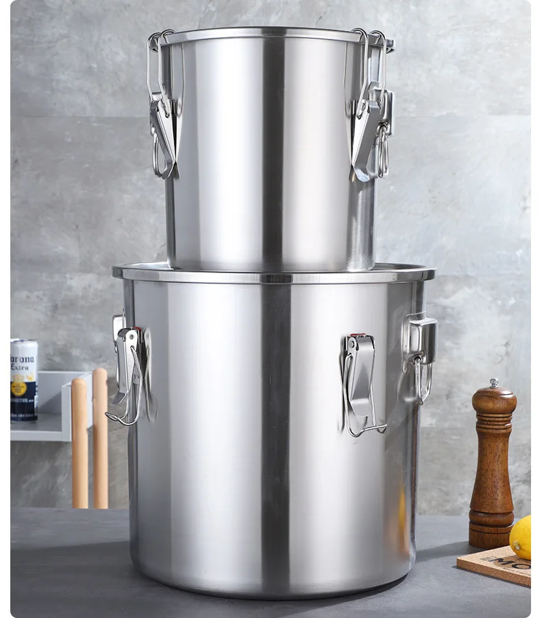 Kitchen Accessories Airtight Bucket Stainless Steel Dry Food Storage