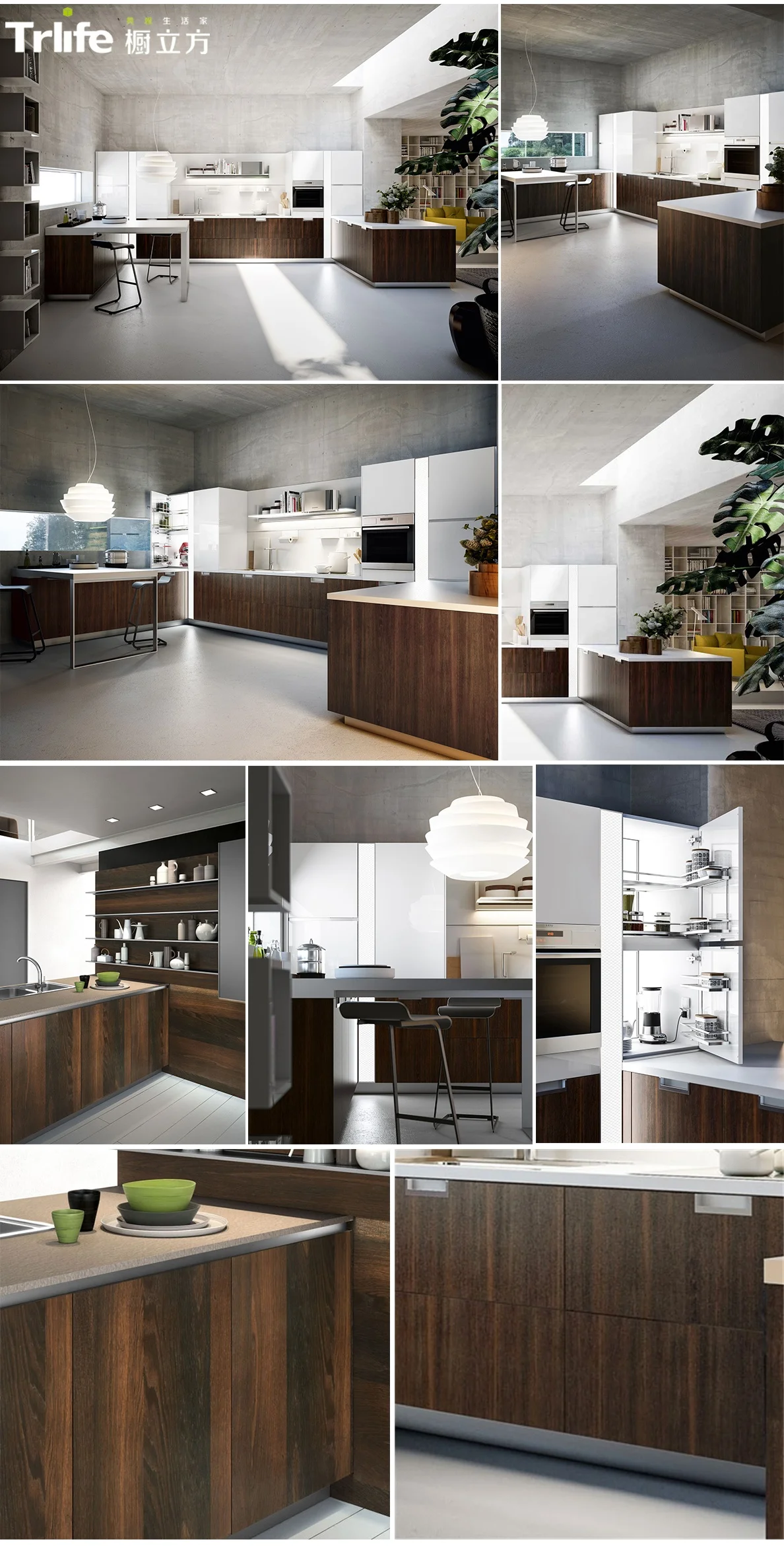 Genuine  home melamine kitchen cabinet with custom designs