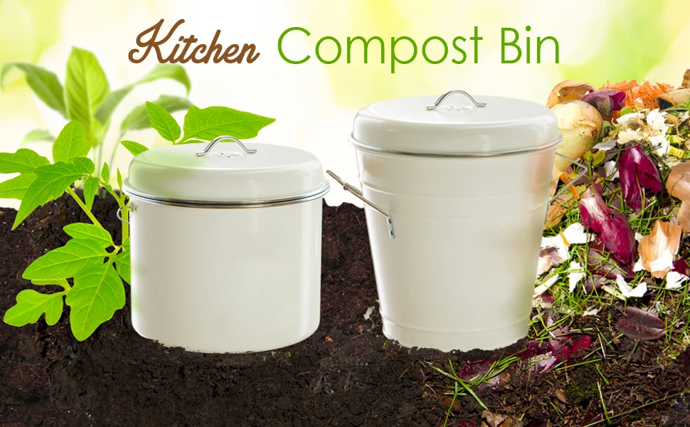 Compost Bin For Kitchen Counter Compost Bucket Premium Dual Layer