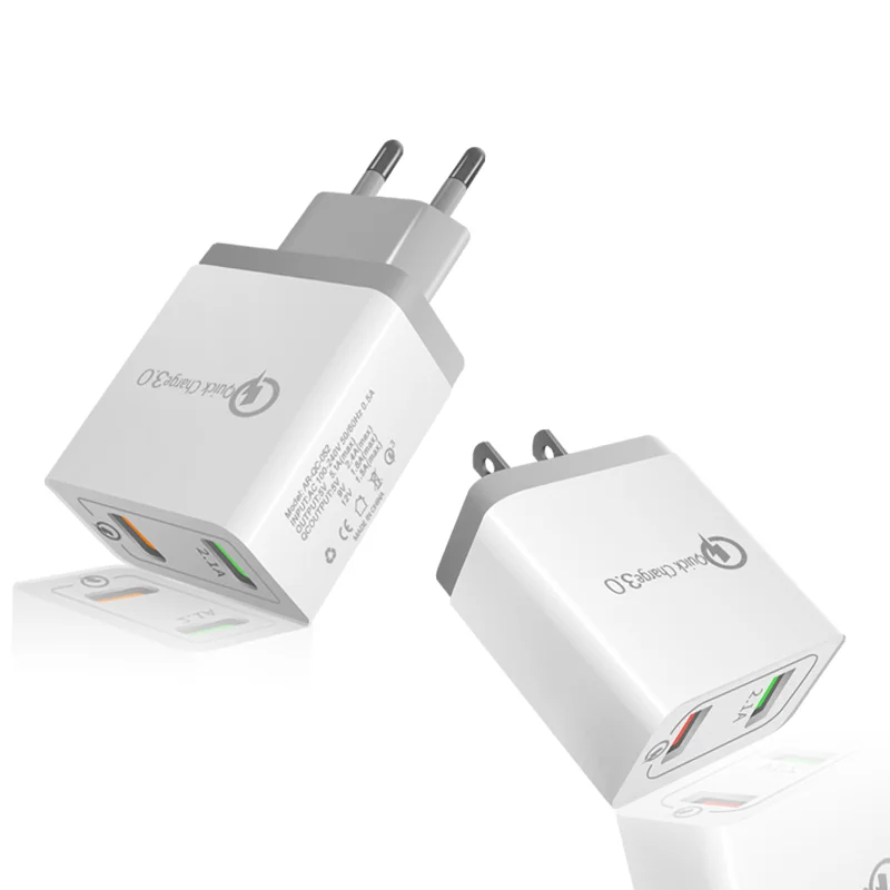 5v 2.4a 2 Usb Port Quick Charging Qc3.0 Wall Charger Travel Charger