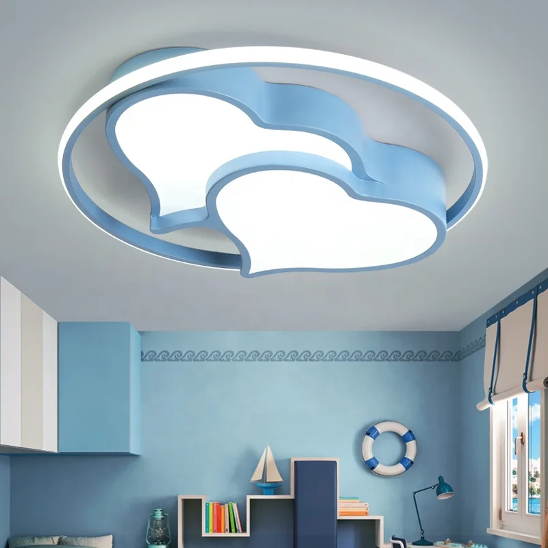 Blue Time Double Heart Help sleep Cartoon Led Indoor Ceiling Light For Kindergarten