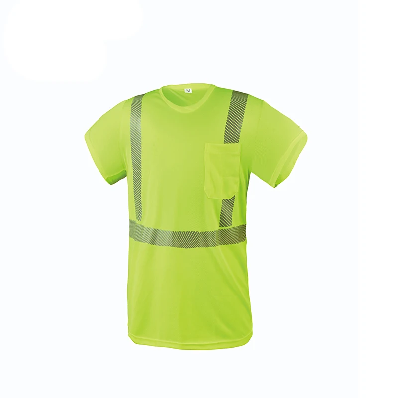 Wholesale hi-vis shirts safety workwear yellow class 2 reflective print shirts