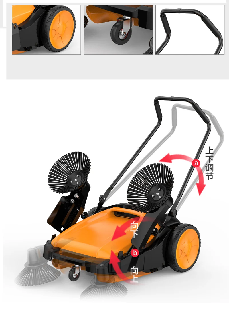 Professional Cleaning Factory 980mm Road Sweepers For Sale Push By Hand Manual Street Sweeper