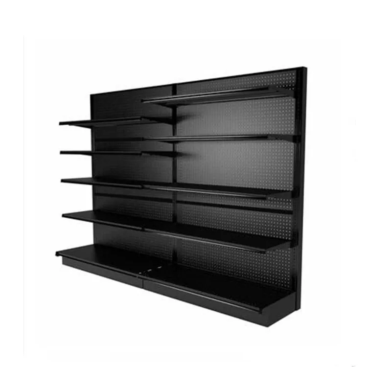 Retail Store Fixtures Supermarket Metal Shelves Long Section Gondola
