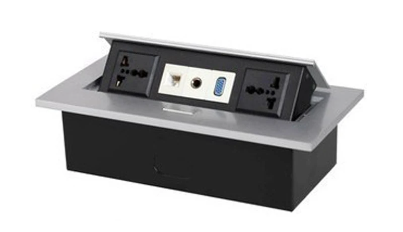 High-grade Aluminum Alloy Tabletop Multimedia Socket Multi-functional Desktop Socket