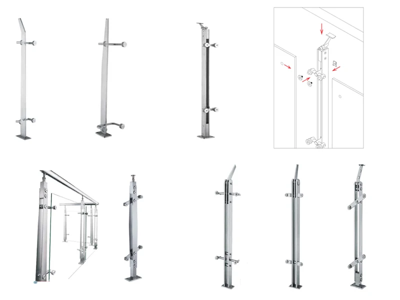 304/316 stainless steel baluster glass stair railing pillars /stainless steel baluster balustrade designs factory