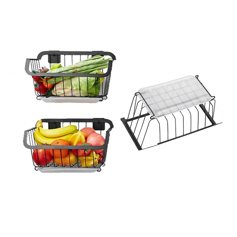 Wire Steel Fruit Basket Wallmounted Or Stand,2 Or 3 Tier Vegetable