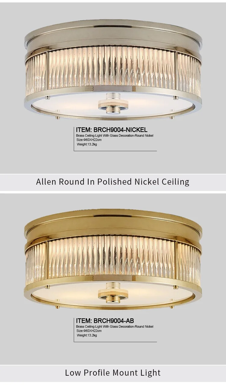 Pendant Light Living Room Modern Brass Round Crystal Lights