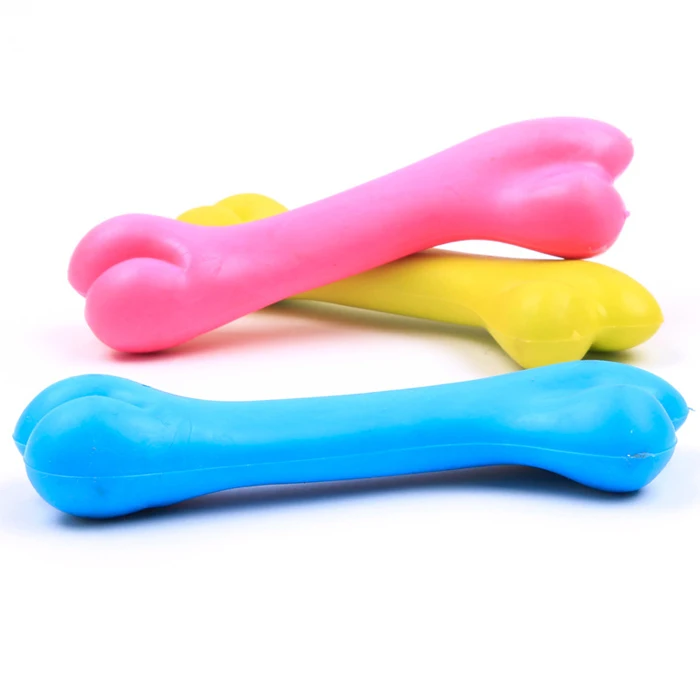 Cheap Wholesale Bone shape  TPR Toy Teeth Cleaning Chew Soft Dog PetToy