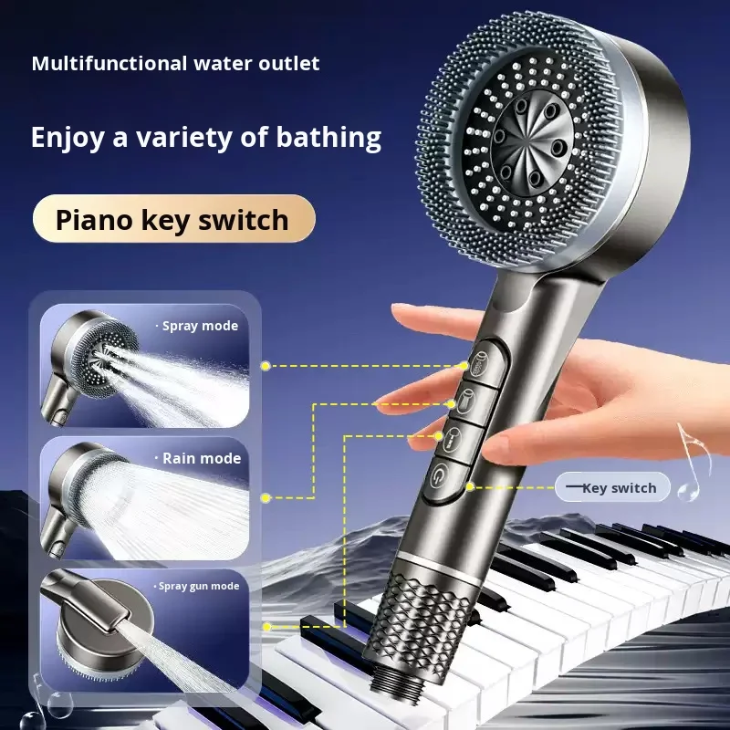 Water Purifying and Skin-Beautifying Turbocharged Shower Head for Home Massage and Bathing Shower Head with Filtered Pressurized Large Water Spray