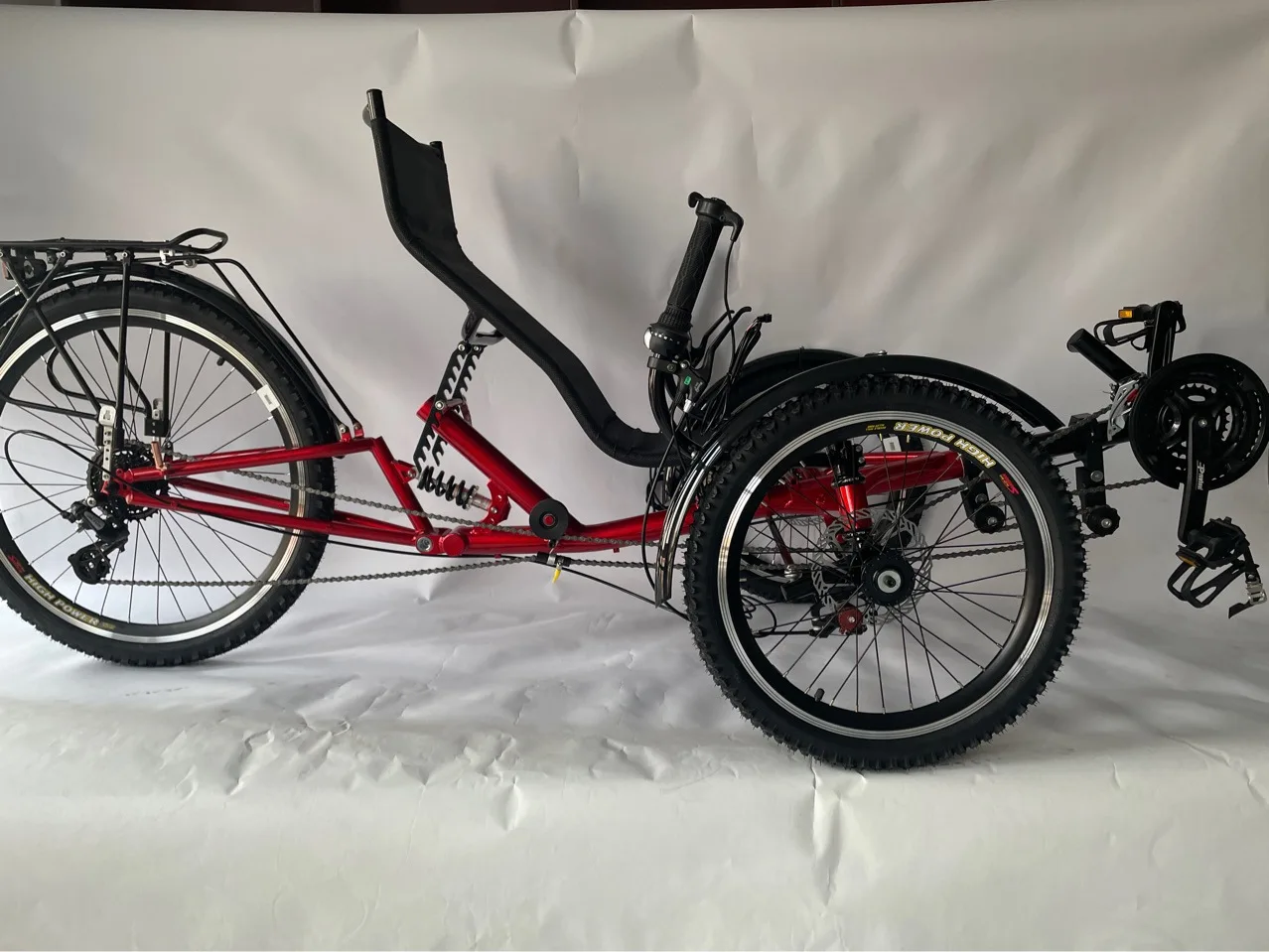 Three-Wheeled Rear Suspension Reclining Bike with Rear Hub Motor ...