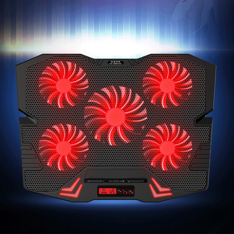 Ice Coorel Laptop Cooling Pad 2 Usb Ports Five Fans Led Cooler Fan