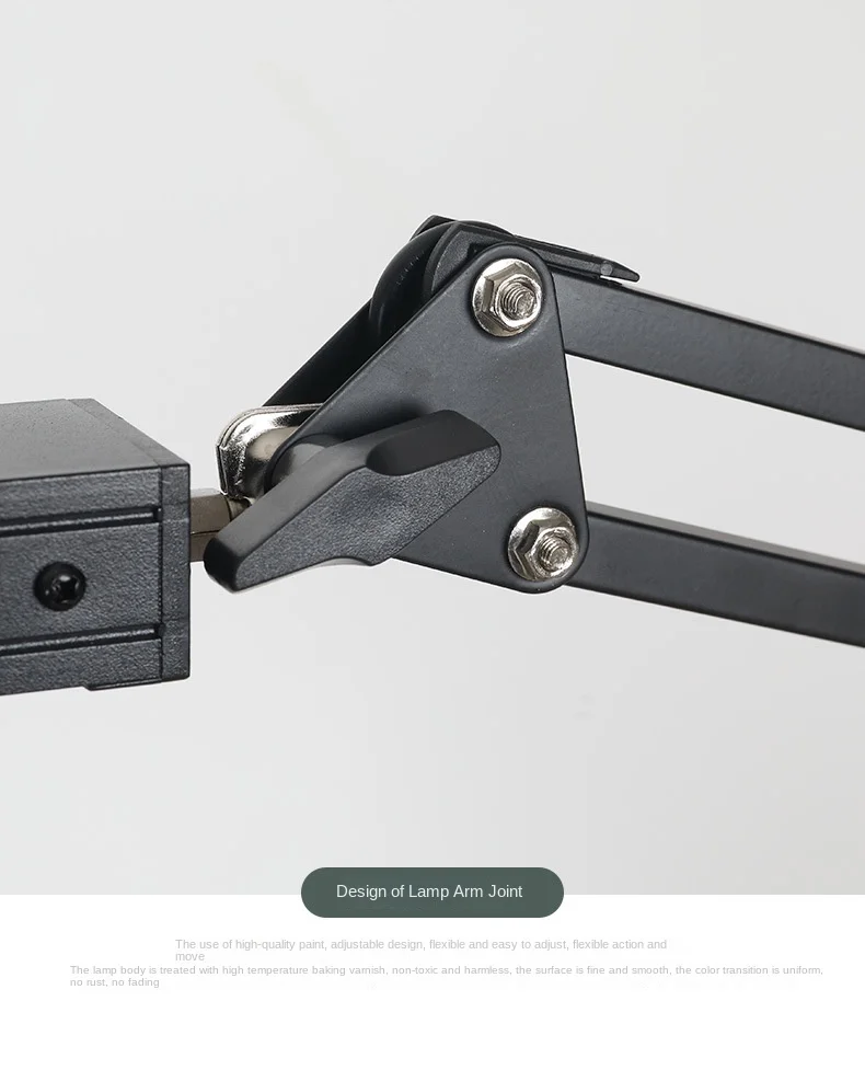 现代铝制学生夹护眼可调长臂折叠发光二极管台灯可调光3000-6500K色温