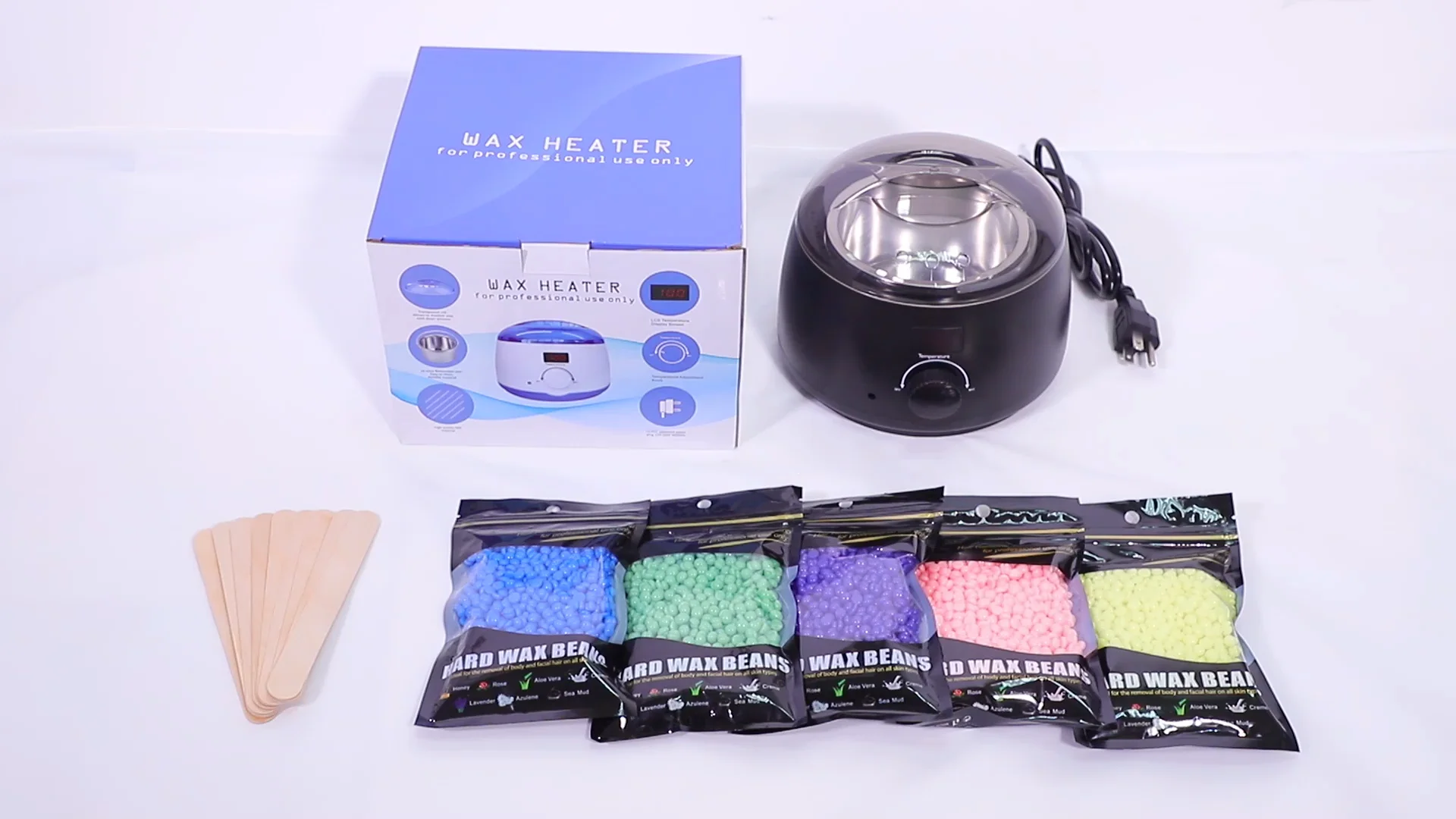 500ml Silicone Wax Warmer Kit For Hair Removal - Includes Beans & Sticks, 110V-127V