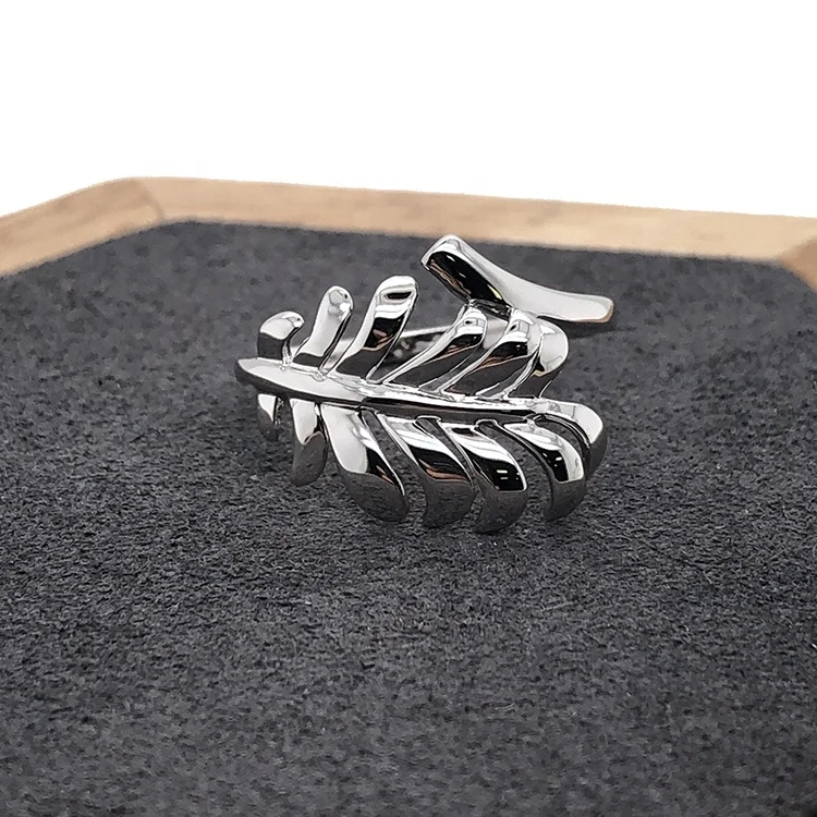 Simple leaf design wholesale sterling silver 925 fashion ring