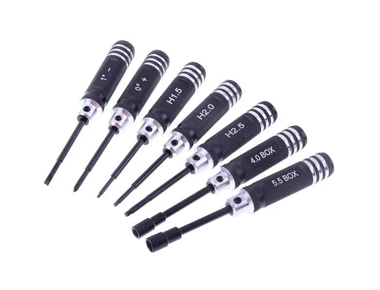 Hex 7pcs Screw Driver Tool Kit For Rc Helicopter Car Bk Red Blue Black ...